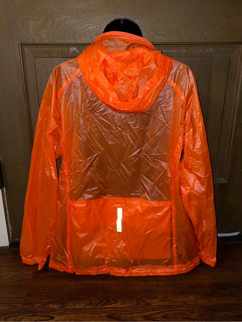Xersion Orange Translucent Nylon Packable Windbreaker Zip Up Jacket Size XL - Picture 4 of 8
